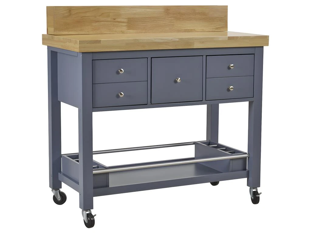 Desserte De Cuisine à Roulettes AROMATA- 5 Tiroirs - Hévéa 6 Desserte De Cuisine à Roulettes AROMATA- 5 Tiroirs - Hévéa – Image 4