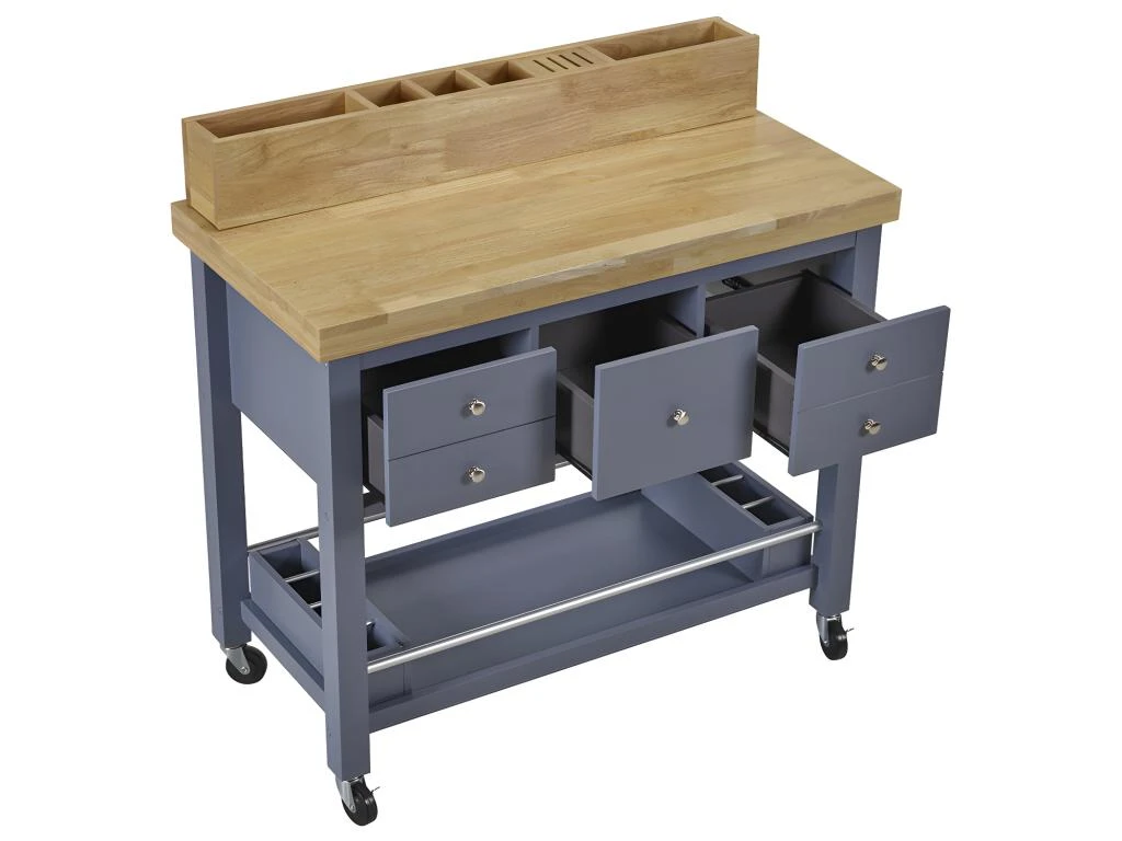 Desserte De Cuisine à Roulettes AROMATA- 5 Tiroirs - Hévéa 8 Desserte De Cuisine à Roulettes AROMATA- 5 Tiroirs - Hévéa – Image 6