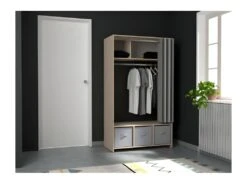 Ekipa - Dressing Vestiaire - Kit - L.103xH.180,4xP.50,3 Cm - Chene Jackson -Meubles Soldes Boutique dressing et vestiaire 12385709