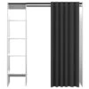 Dressing TOM Une Colonne - Blanc Et Rideau Gris - SYMBIOSIS -Meubles Soldes Boutique dressing et vestiaire 12512345