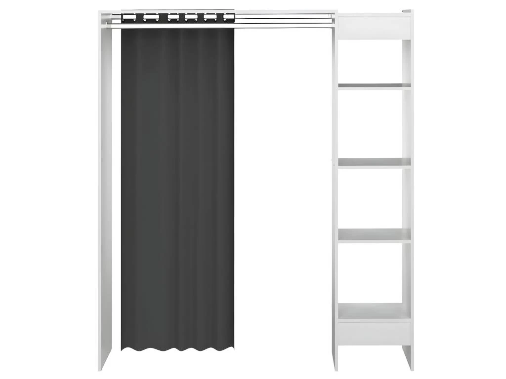 Dressing TOM Une Colonne - Blanc Et Rideau Gris - SYMBIOSIS 6 Dressing TOM Une Colonne - Blanc Et Rideau Gris - SYMBIOSIS – Image 4