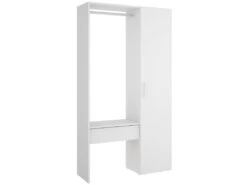 Kit Dressing Colonne Fermée Avec Tiroir Latéral Costume Blanc