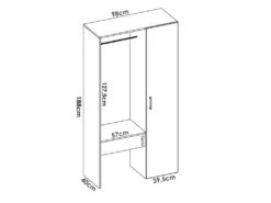 Kit Dressing Colonne Fermée Avec Tiroir Latéral Costume Blanc -Meubles Soldes Boutique dressing et vestiaire 13081301
