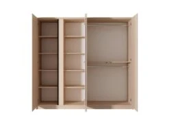 Armoire à Portes Battantes DAST 230 LED 224x56x210 Rose -Meubles Soldes Boutique dressing et vestiaire 14605807
