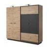 Armoire à Portes Battantes NEST LED 220x54x202 Crème & Noir 2 Armoire à Portes Battantes NEST LED 220x54x202 Crème & Noir -Meubles Soldes Boutique dressing et vestiaire 14605829