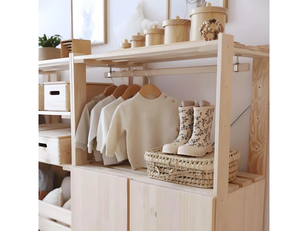 Penderie En Pin Massif Nova 76.5 X 38.5 X 110 Cm 4 Penderie En Pin Massif Nova 76.5 X 38.5 X 110 Cm – Image 2