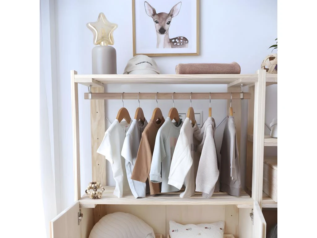 Penderie En Pin Massif Nova 76.5 X 38.5 X 110 Cm 6 Penderie En Pin Massif Nova 76.5 X 38.5 X 110 Cm – Image 4