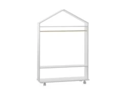 Meuble Enfant Etagère Et Penderie à Roulettes H 120 Cm