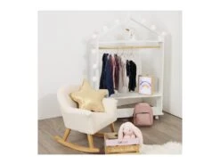 Meuble Enfant Etagère Et Penderie à Roulettes H 120 Cm -Meubles Soldes Boutique dressing et vestiaire 19802313