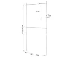 Télescopique Garde-robe Système Herkule, 2 Barres Portant De Vêtement, Frg109-w