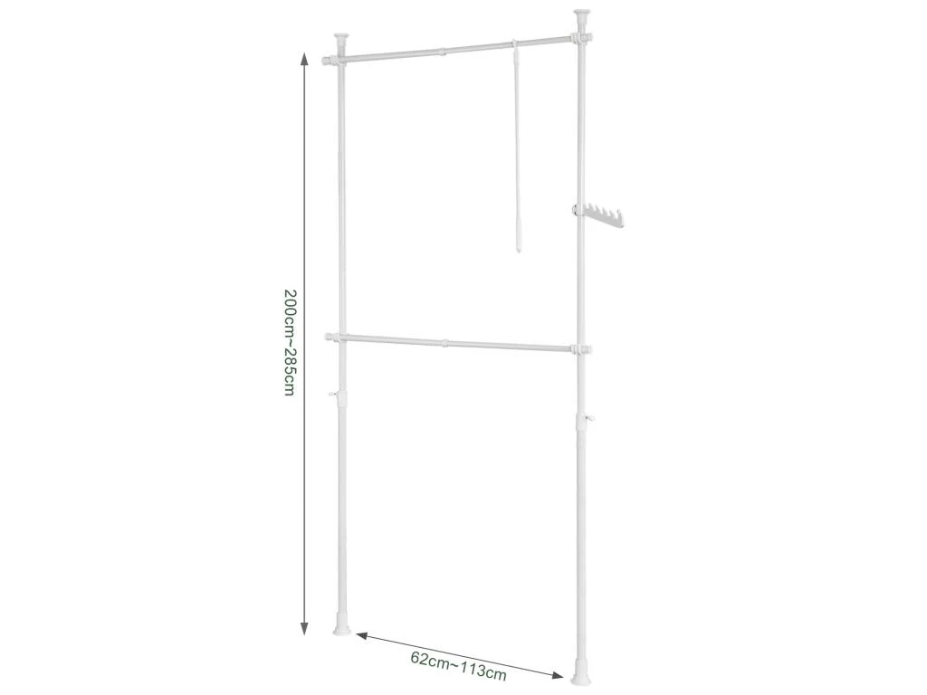 Télescopique Garde-robe Système Herkule, 2 Barres Portant De Vêtement, Frg109-w 8 Télescopique Garde-robe Système Herkule, 2 Barres Portant De Vêtement, Frg109-w – Image 6
