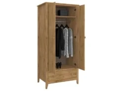 Alice Armoire Avec 2 Portes Et 1 Tiroir Teinté. -Meubles Soldes Boutique dressing et vestiaire 22039631