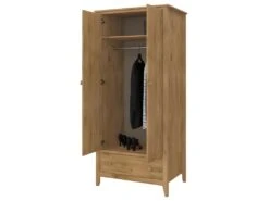 Alice Armoire Avec 2 Portes Et 1 Tiroir Teinté. -Meubles Soldes Boutique dressing et vestiaire 22039633
