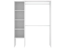 Armoire Dgolett, Structure Pour Dressing, Portemanteau Ouvert, 140x40h187 Cm, Blanc
