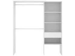 Armoire Dgarut, Structure Pour Dressing, Portemanteau Ouvert, 160x40h187 Cm, Blanc -Meubles Soldes Boutique dressing et vestiaire 22870969
