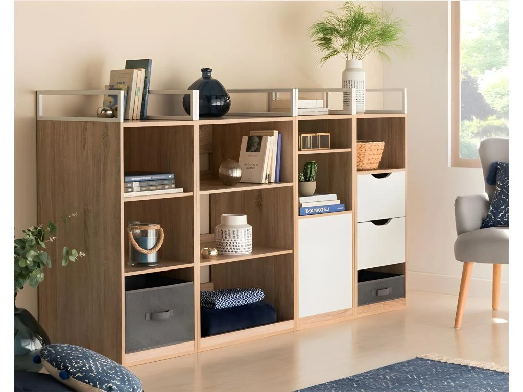 Dressing Module L40 2 étagères 1 Porte Orso - Naturel Clair 5 Dressing Module L40 2 étagères 1 Porte Orso - Naturel Clair – Image 3