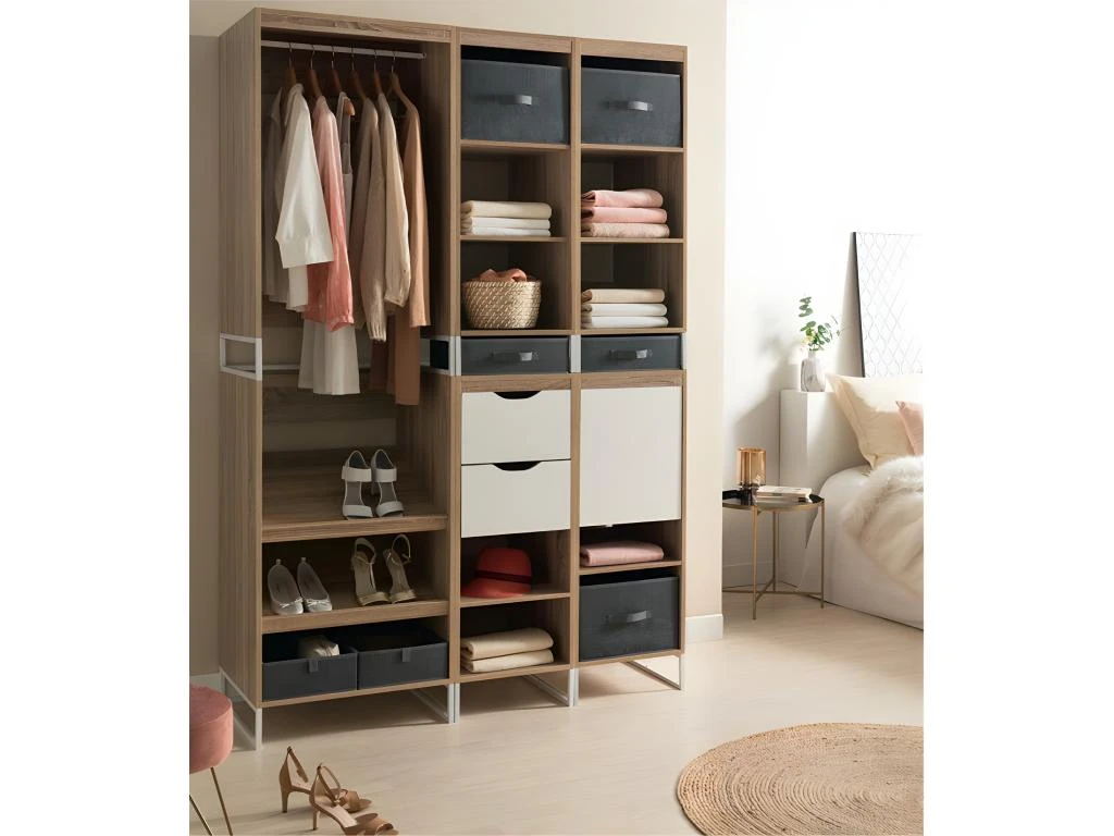 Dressing Module L40 2 étagères 1 Porte Orso - Naturel Clair 7 Dressing Module L40 2 étagères 1 Porte Orso - Naturel Clair – Image 5