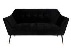KATE - Canapé 2 Places En Velours Noir L149