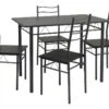 Ensemble De Table Et 4 Chaises Lima Pour Salle à Manger Noir/Gris 1 Ensemble De Table Et 4 Chaises Lima Pour Salle à Manger Noir/Gris -Meubles Soldes Boutique ensemble table et chaise 10759937