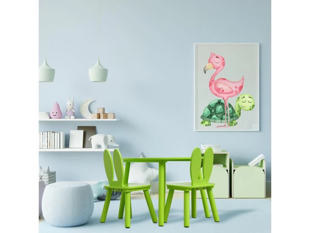 Ensemble De Table Et 2 Chaises Pour Enfants En Bois Verte 3 Ensemble De Table Et 2 Chaises Pour Enfants En Bois Verte