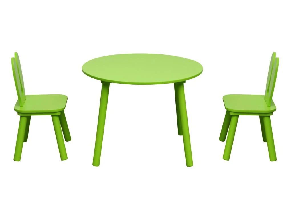Ensemble De Table Et 2 Chaises Pour Enfants En Bois Verte 4 Ensemble De Table Et 2 Chaises Pour Enfants En Bois Verte – Image 2
