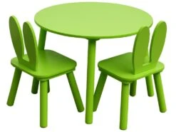 Ensemble De Table Et 2 Chaises Pour Enfants En Bois Verte 10 Ensemble De Table Et 2 Chaises Pour Enfants En Bois Verte -Meubles Soldes Boutique ensemble table et chaise 12611131