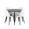DippØ115BLBL Ensemble Table, Table Noir Et 4 Polar Fluff Chaises Teddy Blanc. -Meubles Soldes Boutique ensemble table et chaise 22191299