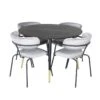 DippØ115BLBR Ensemble Table, Table Noir Et 4 Arrow Chaises Velours Gris. -Meubles Soldes Boutique ensemble table et chaise 22192143