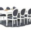 Amaretta Ensemble De Salle à Manger 100x180/280, 2 Extensions Inclues, Vieux Blanc Avec 6 Chaises Rococo, Vieux Blanc/noir. 1 Amaretta Ensemble De Salle à Manger 100x180/280, 2 Extensions Inclues, Vieux Blanc Avec 6 Chaises Rococo, Vieux Blanc/noir. -Meubles Soldes Boutique ensemble table et chaise 22199815