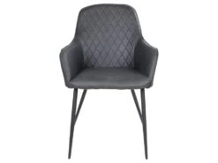 Tony Salle à Manger, 1 Table à Manger Et 6 Chaises, Gris Foncé Et Chêne. -Meubles Soldes Boutique ensemble table et chaise 22200885