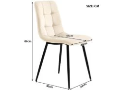 Ensemble Table Et 4 Chaises - Table Dorée 117x68cm - Structure En Métal - Chaise En Velours Beige -Meubles Soldes Boutique ensemble table et chaise 22720849