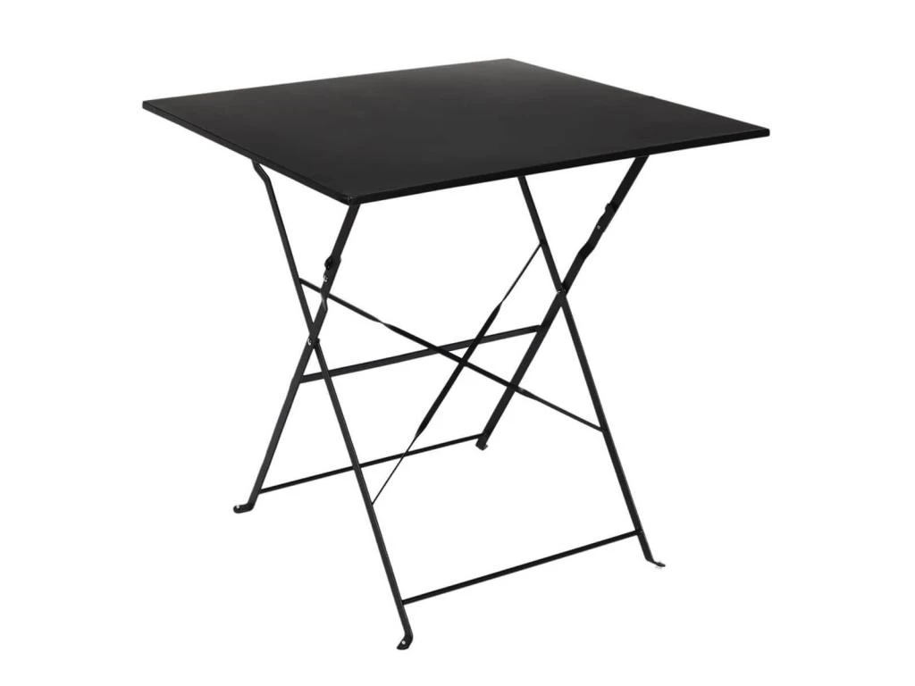 MALAM - Ensemble Table Repas Carrée Pliante + 2 Chaises Pliantes Noires 4 MALAM - Ensemble Table Repas Carrée Pliante + 2 Chaises Pliantes Noires – Image 2