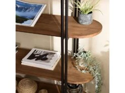 ALIDA - Étagère 5 Niveaux Open Space En Teck Recyclé Coins Arrondis -Meubles Soldes Boutique etagere 14652807