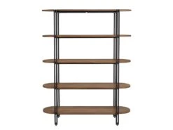 ALIDA - Étagère 5 Niveaux Open Space En Teck Recyclé Coins Arrondis -Meubles Soldes Boutique etagere 14652809