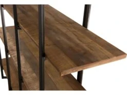 ALIDA - Étagère Marron 4 Niveaux Teck Recyclé Acacia Mahogany Et Métal Noir -Meubles Soldes Boutique etagere 14652821