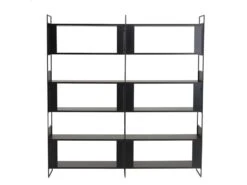 DALY - Étagère 10 Niches 5 Niveaux Noire Piètement Métal -Meubles Soldes Boutique etagere 14652839
