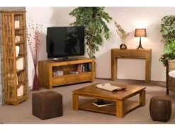 AYAN - Étagère Bibliothèque Marron 45 Cm Bois Teck -Meubles Soldes Boutique etagere 14652859