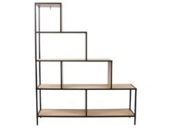 ENDIS - Etagère Escalier 5 Niveaux Aspect Bois Et Métal Noir 8 ENDIS - Etagère Escalier 5 Niveaux Aspect Bois Et Métal Noir -Meubles Soldes Boutique etagere 17589153