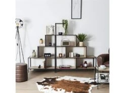 ENDIS - Etagère Escalier 5 Niveaux Aspect Bois Et Métal Noir 9 ENDIS - Etagère Escalier 5 Niveaux Aspect Bois Et Métal Noir -Meubles Soldes Boutique etagere 17589155