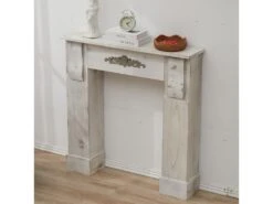 Manteau Cheminée Décorative Bois Gris Retro 98,5x96,5x22,5 -Meubles Soldes Boutique etagere 18400743