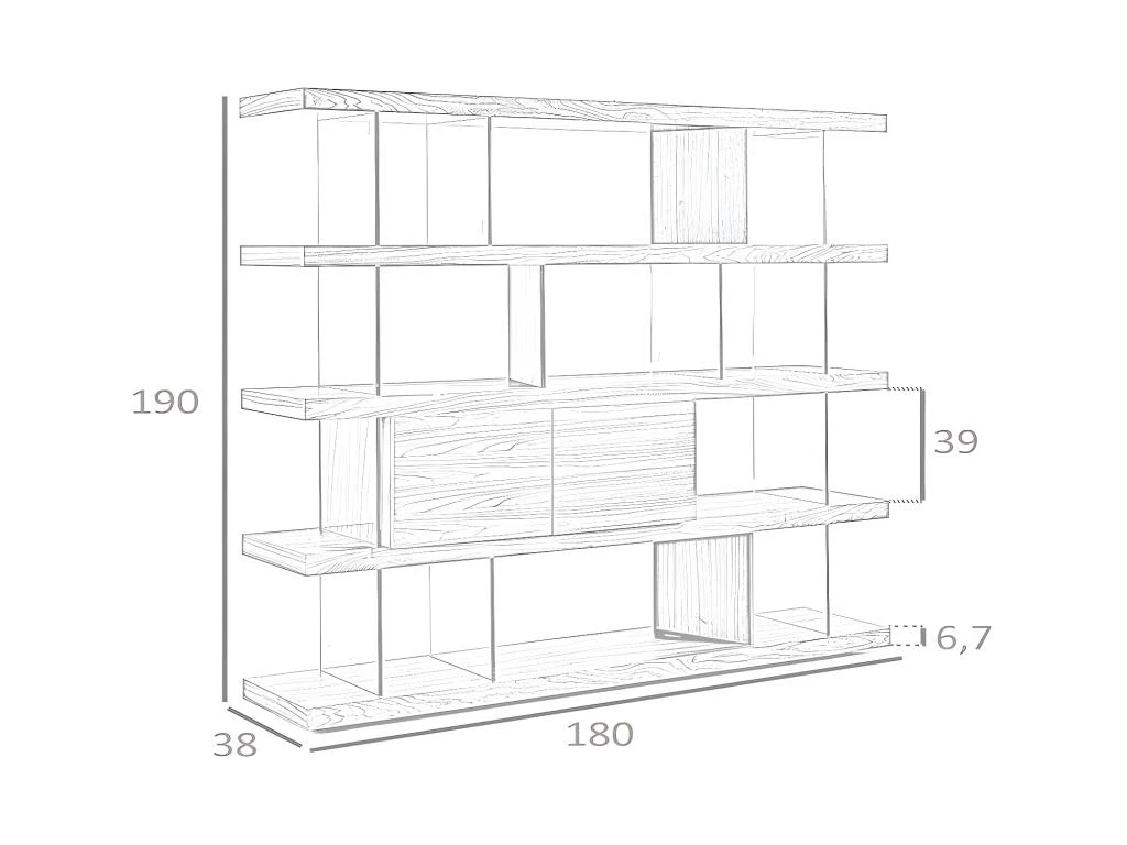 Étagère En Noyer Et Verre 3072 ANGEL CERDA 7 Étagère En Noyer Et Verre 3072 ANGEL CERDA – Image 5