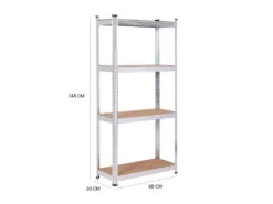 Étagère Réglable De Rangement à 4 Niveaux Catter House Max Pro 60x30x148 Cm Charge Lourde 240 Kg Cadre Acier Galvanisé -Meubles Soldes Boutique etagere 19434089