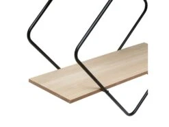 Étagère Murale 2 Niveaux En Bois Et Métal Noir 48 X 48 Cm -Meubles Soldes Boutique etagere 19802401