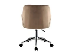 Chaise De Bureau - Velours - Beige - Hauteur Réglable - PEGA -Meubles Soldes Boutique fauteuil de bureau 426709