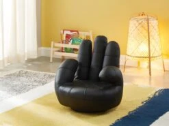 Fauteuil Main Enfant Pivotant En Simili CATCHY - Noir