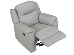 Fauteuil Relax EVASION En Cuir - Gris Clair -Meubles Soldes Boutique fauteuil relax 318035