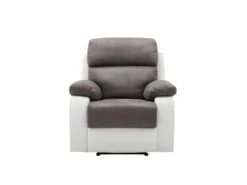 Fauteuil Relax En Microfibre Et Simili TOLZANO - Gris Et Blanc 11 Fauteuil Relax En Microfibre Et Simili TOLZANO - Gris Et Blanc -Meubles Soldes Boutique fauteuil relax 399947