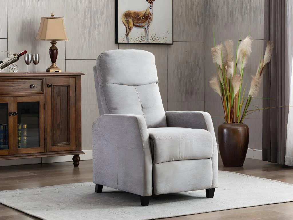 Fauteuil Relax En Tissu FEREOLE - Gris Clair 3 Fauteuil Relax En Tissu FEREOLE - Gris Clair