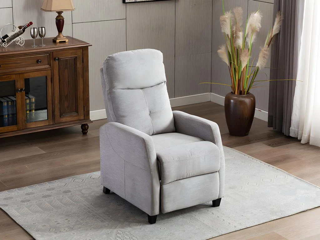 Fauteuil Relax En Tissu FEREOLE - Gris Clair 5 Fauteuil Relax En Tissu FEREOLE - Gris Clair – Image 3