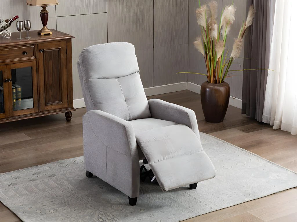 Fauteuil Relax En Tissu FEREOLE - Gris Clair 6 Fauteuil Relax En Tissu FEREOLE - Gris Clair – Image 4